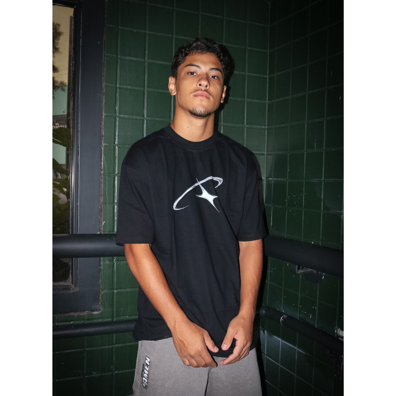 CAMISETA PRETA ESTRELA DA MANHÃ