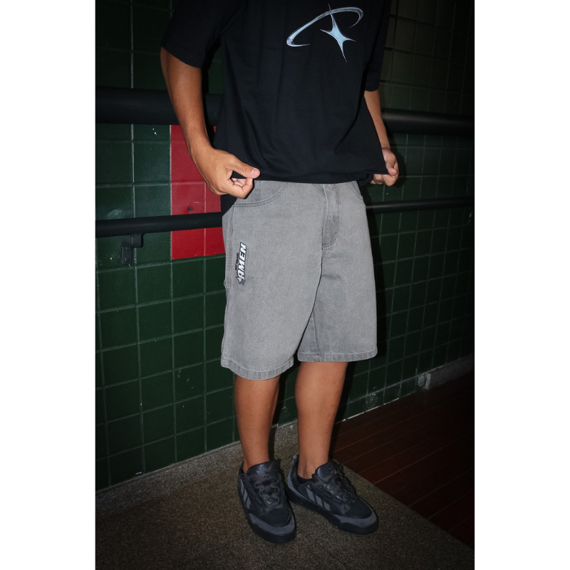 BERMUDA JEANS CINZA AMEN